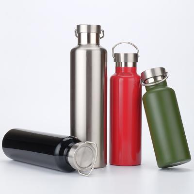 China PORTABLE Stainless Steel Outdoor Double Wall Vacuum Insulated Sports Water Bottle And Flask With Handle Lid for sale