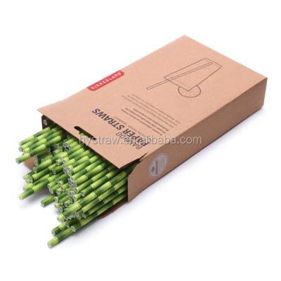 China Disposable Degradable Kraft Paper Box Paper Straws Packaging for sale