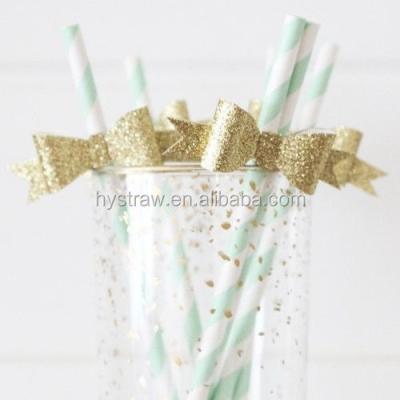 China Wedding Party Event Decoration Wedding Decoration Coloerd Drinking Paper Straws With Paster for sale