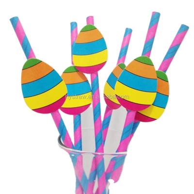 China Disposable Colorful Paper Drinking Straw Diameter 6 Mm With Patch Design for sale