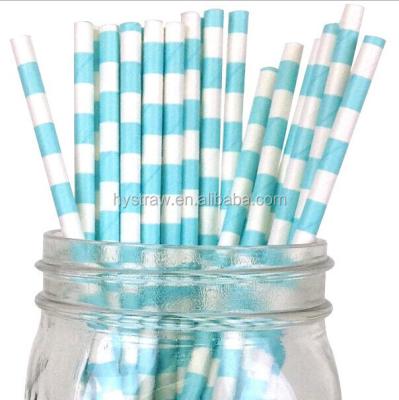 China Sky Blue Disposable Biodegradable Diameter For 8 Mm Paper Drinking Straws for sale