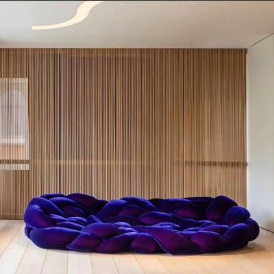 China Other designer fashion velvet sofa technology Nordic simple modern creative fabric weaving fabrics winding sofa for living for sale