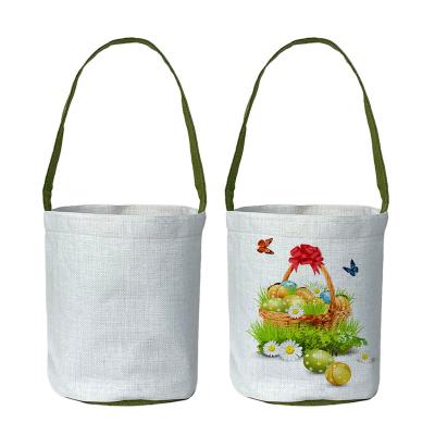 China New Arrival Easter Accessories Candy Bag Accessories Blank Sublimation Canvas Easter Canvas Basket for sale