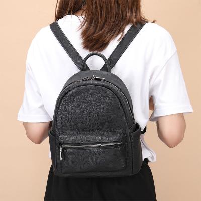 China Waterproof Wholesale Zipper Backpack Custom Logo Fashion Custom Leather Backpack Bag Waterproof Small Mini School Backpacks For Women for sale