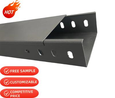 China Powder Coated Ladder Tray Cable Trunking Slotted Steel GI Cable Management System for sale