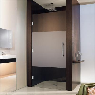 China Modern High Quality Waterjet Cut Hinged Bathroom Frameless Shower Glass Door Fixed Shower Panels For Apartment for sale