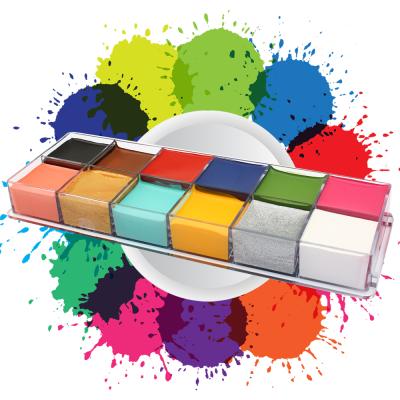 China DIY Artist Oil Color Paint Professional Makeup 12 Colors Halloween Party Tattoo Face Body Paint Oil Painting Art Face Oil Painting Palette for sale