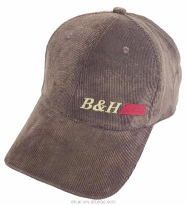 China Custom 100% COMMON Cotton 6 Panel Embroidery Built Think Brown Corduroy Hat for sale