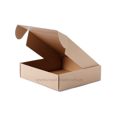China Recycled Materials Flat Shipping Foldable Brown Corrugated Kraft Paper Box With Logo for sale