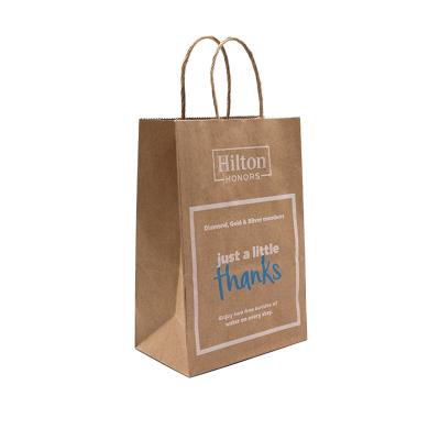 China Recyclable Blank Brown Brown Kraft Paper Bag With Twisted Paper Handle for sale