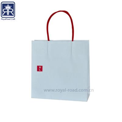 China White Retail Shopping Twine Paper Bags Disposable New Custom Design Handle For Uniqlo for sale