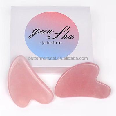 China Face Rose gua sha facial cleanser rose quartz gua sha stone rose jade roller gua sha for sale