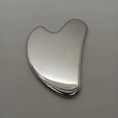 China Face Skin Care Tools Massager Products Stainless Steel Heart Shape Gua Sha Tool Steel Gua Sha Stainless Steel for sale