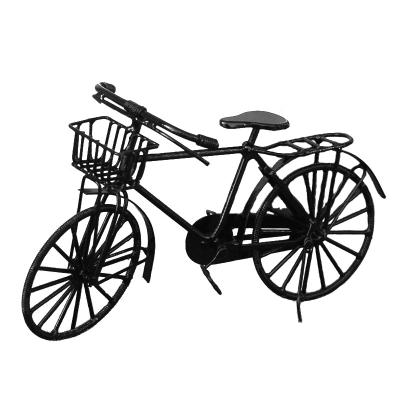 China Mini Toy Iland Miniatures Dollhouse Bicycle Black Miniature Bike HE002B for sale
