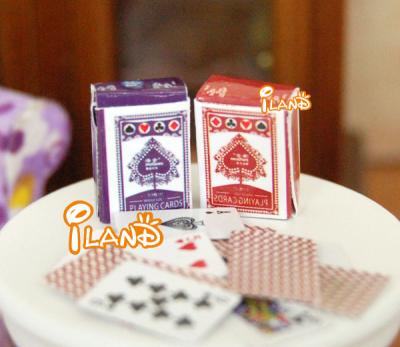 China Mini Toy OB030 Iland Miniatures Dollhouse Playing Cards for sale