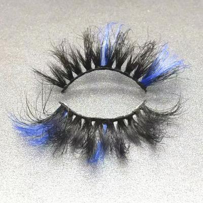 China Crisscross Real Mink Eyelash Bulk Lasheswholesale Vendor 25mm Private Label Colorful Mink 3D Mink Strip Eyelashes Lashes for sale
