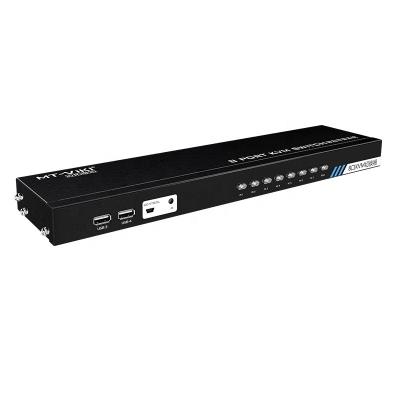 China Hot Selling Mt-Viki Hot Sale Usb VGA 8 Port Kvm Switch Socket With 8 Kvm Cables for sale