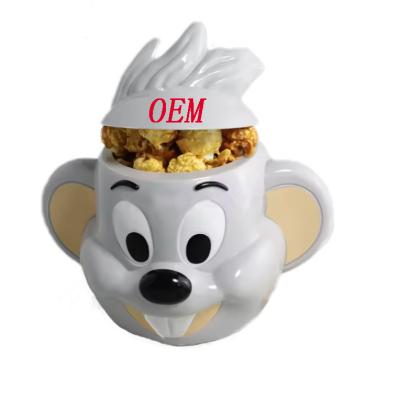 China Custom Plastic Popcorn Bucket Cartoon Character Design for Movie Snack Cup Holder for sale