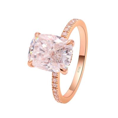 China Stunning Jewelry 3.0 Carat CLASSIC Moissanite 18k Rose Gold Plated Rings For Women for sale