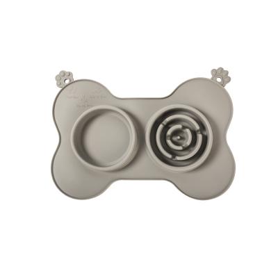 China Non-slip Silicone Non-automatic Customized Slow Feeder Dog Bowl Stop Bloating Clogging Mat Water Bowl For Pets for sale