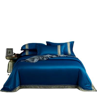 China Factory Price Eco-friendly Luxury King Size Bedding Set Anti Dust Mite Silk Bedding Set 4pcs 6 Colors for sale