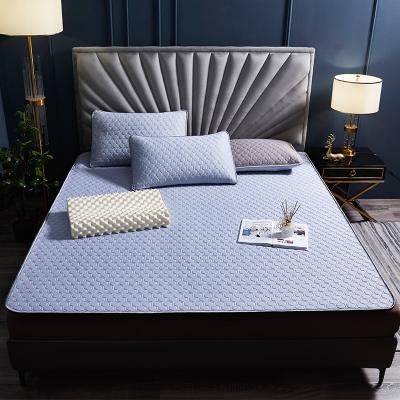 China Nondisposable Natural Latex Summer Cool Bed Mat Comfortable Waterproof Bed Pad Suitable for Infant and Senior Light Blue for sale