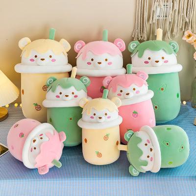 China Children Gift Kids Toy Cute High Quality Wholesale Plush Toys Boba Stuffed Plushie Cartoon Milk Boba Tea Cup Pillow Bubble Tea Stuffed Toy Cylindrical for sale