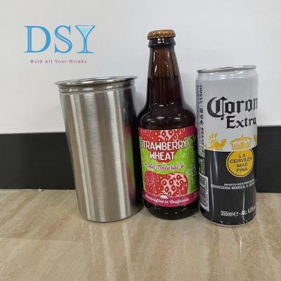 China Cheap Custom Party Viable Wedding Promotion 650ml Big Mouth Stainless Steel Coffee Beer Mug Single Wall Greasy Cold Cup Travel Camping Mug for sale