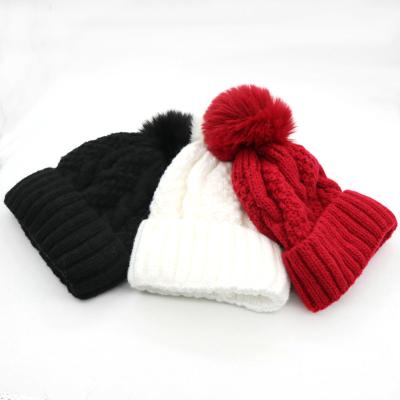 China COMMON High Quality Head Wear Skull Caps For Women Soft Ski Knit Thick Skull Cap Winter Hats Warm Cuffed Beanie for sale