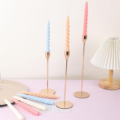 China Wholesale Creative Birthdays 2022 Curve Candle Art Decoration Twisted Long Rod Twist Wire Scented Candle for sale