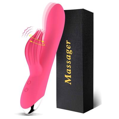 China Multifuncional não tóxico de baixo nível de ruído duplo do brinquedo 50db do sexo do vibrador do silicone do motor à venda