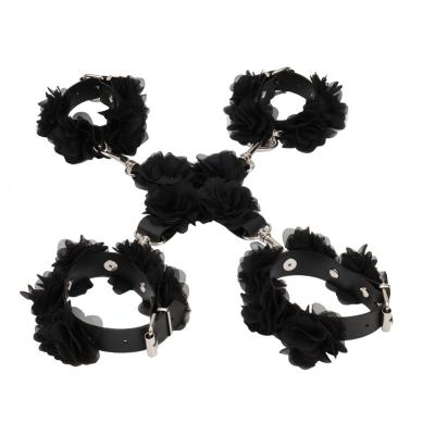 China Os brinquedos luxuosos de nylon pretos ROHS do sexo da limitação da sujeição do grupo de Bdsm aprovaram à venda