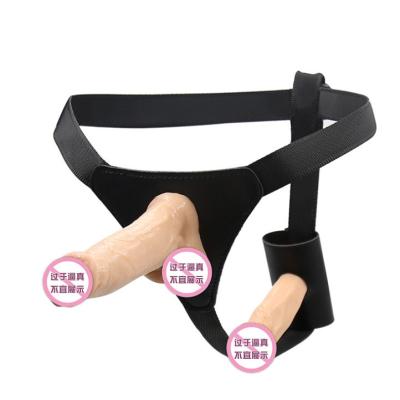 China O sexo do vibrador LGBT do dobro da carne brinca a correia no pênis 10cm para pares à venda