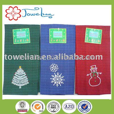 China 100%cotton hypoallergenic embroidered Christmas kitchen towel (kitchen towel/cozinha de toalla de cocina/toalha de) for sale