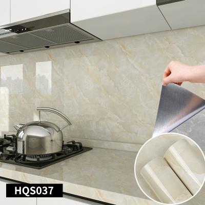 China 3d Wall Sticker Wallpaper Glossy Marble Wall Covering for Kitchen Decoration for sale