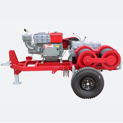 China Construction works Five Tons Double-Bull Wheel Winch, Used for Lifting Mechanical Equipments, Erecting Pole Pylon, Transportation and Twine Conductors for sale
