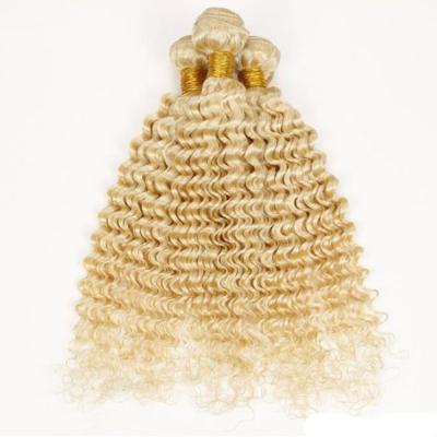 China Super Easy To Add Toners 613# Hair , Blonde Curly Hair Extensions , Jerry Curl 613 Blonde Hair for sale
