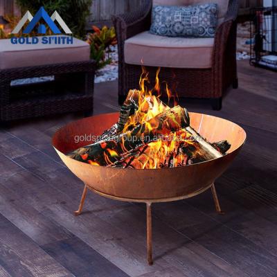 China Chinese Manufacturer Stocked Outdoor Living Corten Steel Fireplace Fire Table for sale