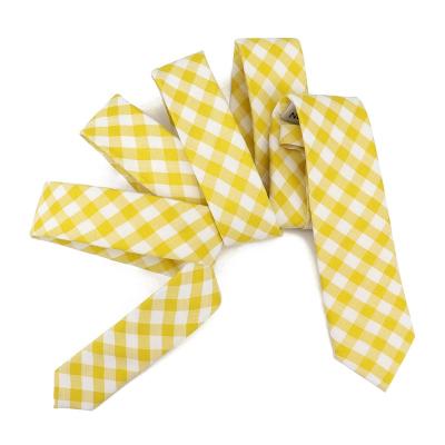 China 100% Cotton Neck Ties Logo Design White Check Tipping Mens Classic Plaid Custom Handmade Neck Ties for sale
