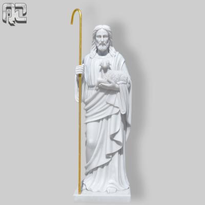 China Decorative Marble Catholic Jesus Lamb Stone EUROPEAN Custom Life Size Church Statue Religious Sculpture for sale
