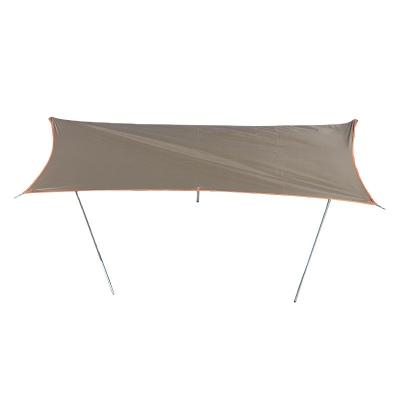 China Silkscreen Printed Polyester Camping Tarp Outdoor Sun Shelter With Waterproof Design for sale