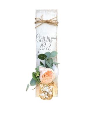 China Newest Design Traditional Mason Jar Flower Lit Wall Hanging Decor For Living Room for sale