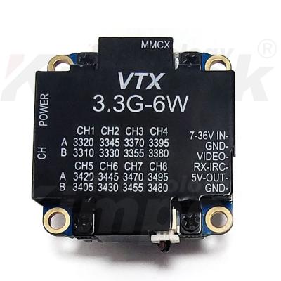 China 3.3G 6W Video Transmitter 3.3Ghz FPV VTX 8 Channels Long Range Video Audio Transmission for sale