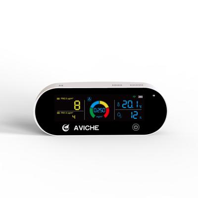 China Portable LCD Display Air Quality Monitor Device Measuring CO2 PM2.5 Formaldehyde H1 for sale