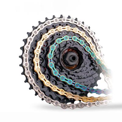 China Ultralight Hollow Chain Links Ultralight Sports 116 9 10 11 12 Speed Bicycle Half Chain Hollow Bike Chain Mountain Road Bike Full Hollow Chains for sale