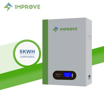 China Household Appliances 48V 51.2V 100AH 5kwh 51.2V 48V 200AH 10kwh Wall Mounted Wall Mounted Power LiFePO4 Battery Backup Grid Solar Battery for sale