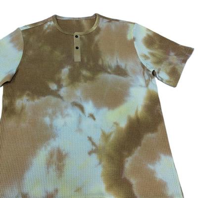 China Anti-wrinkle fashion summer tie-dye t-shirt 260G cotton men's shirt waffle fabric tie-dye t-shirt for sale