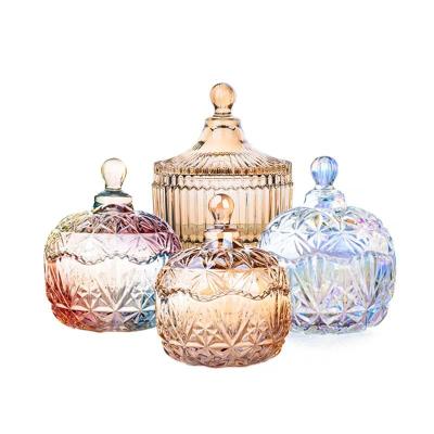 China Creative Sustainable Gypsophila Candy Jars Glass With Lid Living Room Decoration Storage Box Sealed Jar for sale