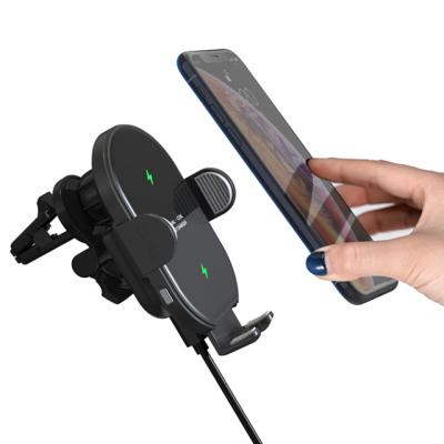 China 15w High Speed Qi Fast Charger Qi Car Mount Phone Holder Air Vent Wireless Auto-clamping Wireless Charger for sale