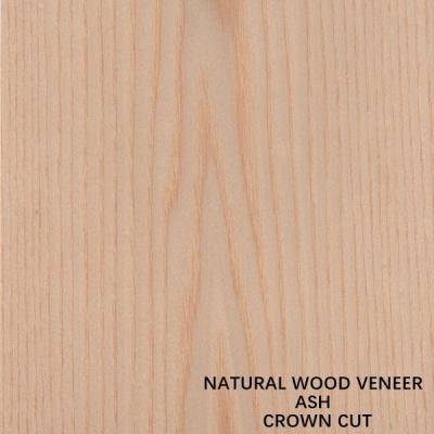China Caramelo de madera de ceniza natural de corte plano de la corona de grano para la cara del gabinete en venta